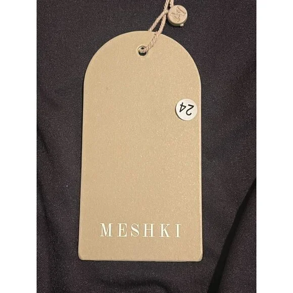 Meshki Heidi Dress Small Black Scoop Neck Backless Maxi Dress Stretch NWT - Picture 10 of 14